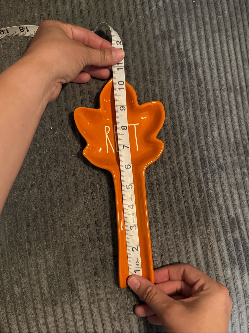 Rae Dunn Orange Leaf 🍁 Shaped Ceramic Spoon Rest- REST- Fall Themed- NEW - Picture 4 of 5